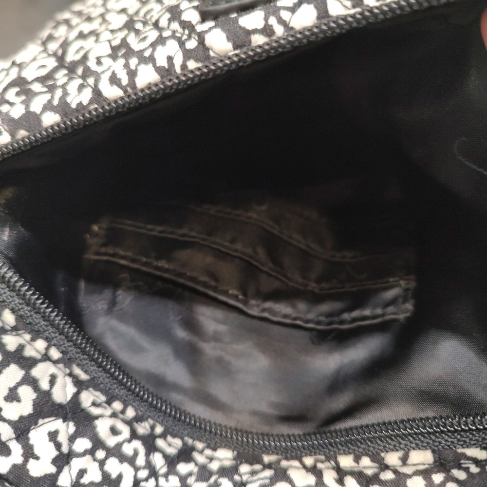 Vera Bradley Black White Animal Print Quilted Crossbody Zip Pockets Adjustable - Picture 9 of 12